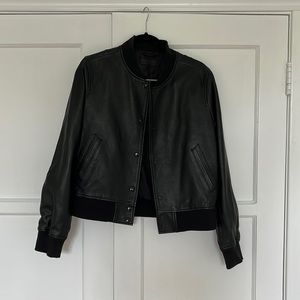 Genuine leather black bomber, Rag and Bone, size L. Perfect condition